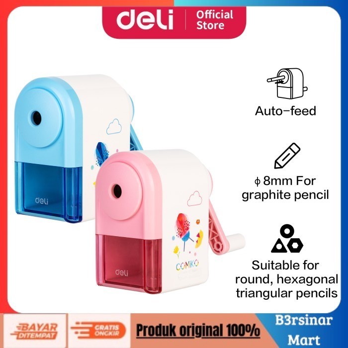 

[[KUALITAS TERBAIK]] Deli Sharpener / Rautan Pensil Autofeed Motif Kartun Simple E0641S Merah Muda COD