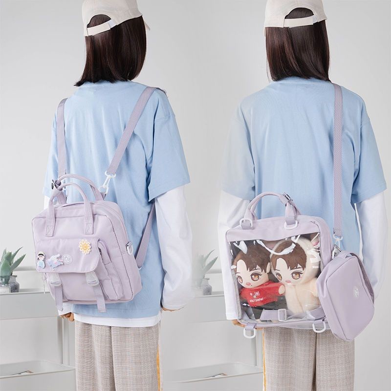 BR53D ITABAG TAS GENDONG UNTUK 2 PCS DOLL TAS SLEMPANG ITABAG UNTUK DOLL 20CM COSPLAY ANIME LOLITA B