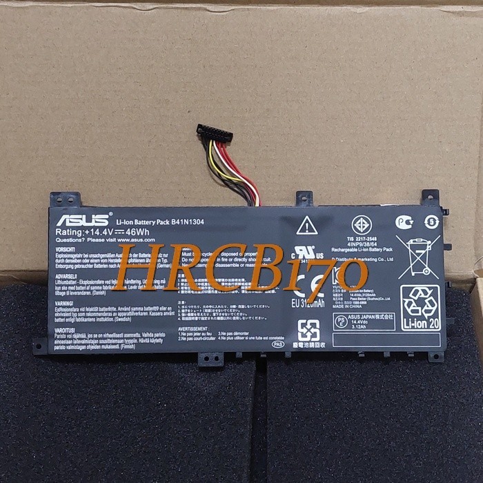 BATERAI LAPTOP ASUS A451 A451L A451LN A451LB A451LA ( B41N1304 ) -HRCB