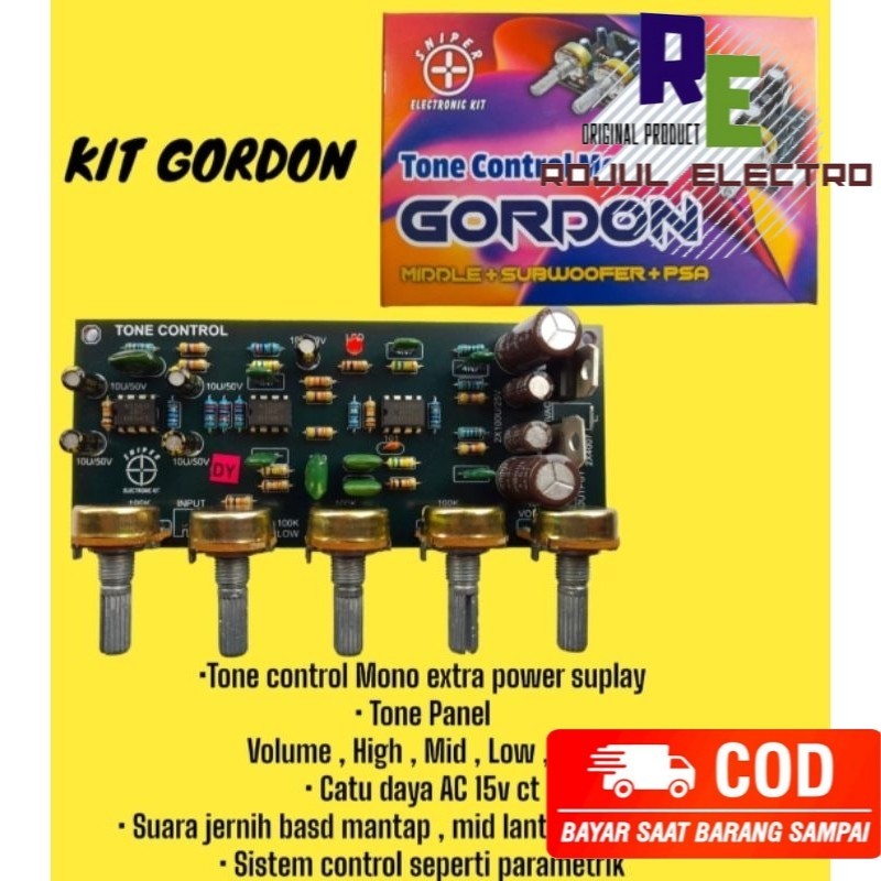 GORDON Tone Control Parametrik Subwoofer Mini Plus Power Supply Unit