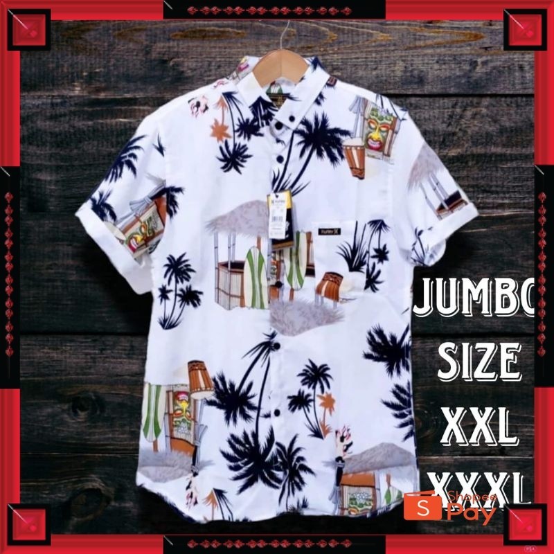 KAIN ADEM LEMBUT HALUS TEBAL / Kemeja Hawai Pria Jumbo / Kemeja Motif Pantai Abstrak Kasual Lengan P