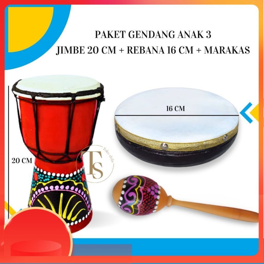 rebana mainan ukuran 16 cm anak  alat musik rebana   rebana anak alat rebana alat musik hadroh genda