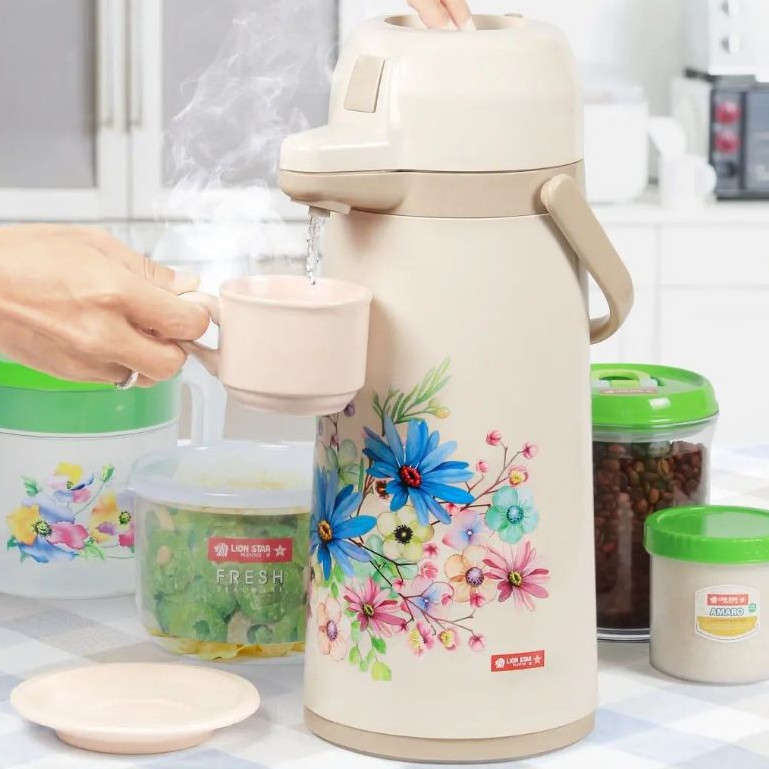 Termos Air Panas Pencet 2,5 Liter LION STAR Thermos Airpot Air Panas Tahan Lama