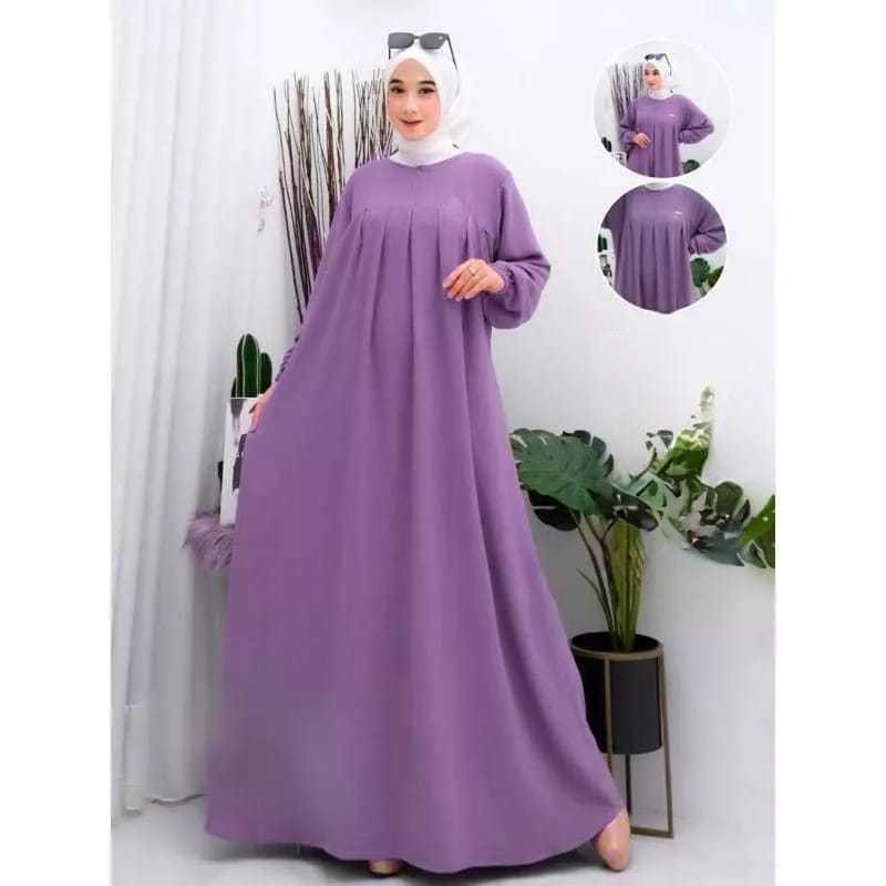 Dress Maryam JUMBO XL XXL XXXL LD 110 120 130CM Bahan Crinkle airflow premium PB 140//BAJU WANITA MO