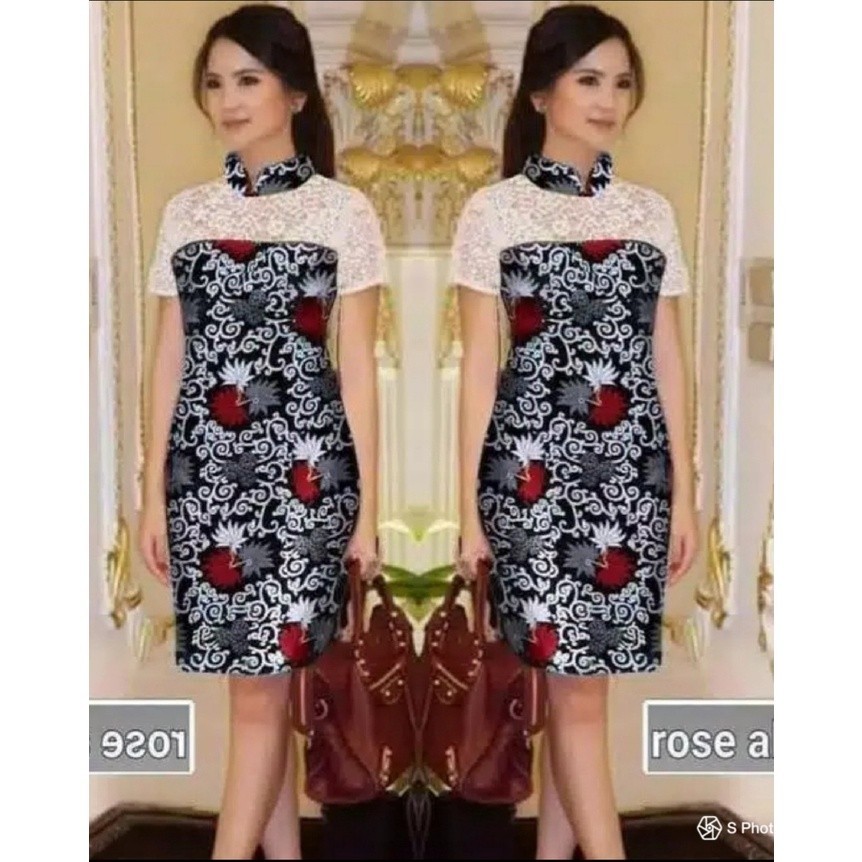 Dress Wanita Casual Dress Gaun Pesta Kondangan Baju Batik Brukat Brokat Remaja Korea Murah MELRIN//B