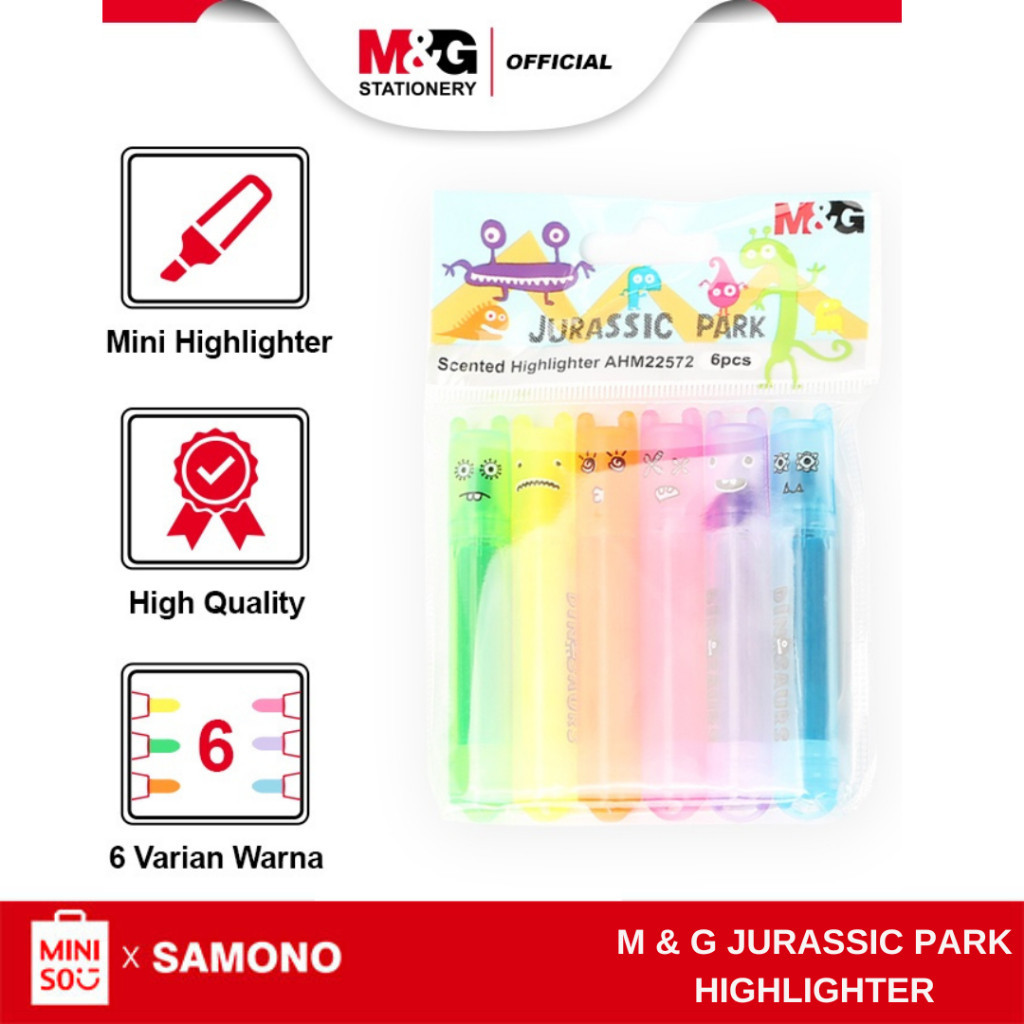 

M&G JURASSIC PARK Mini Scented Highlighter Set 6 Colors