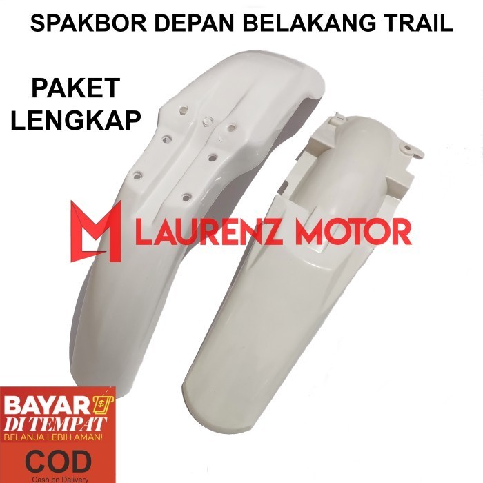 LM PAKET LENGKAP SPAKBOR DEPAN DAN BELAKANG TRAIL / KLX 150 Dtracker - Putih