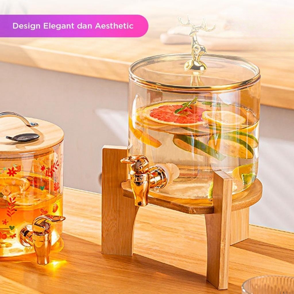 Dispenser Air Kaca Sultan Ketel Air Kaca 2.6 Liter Dispenser Estetik