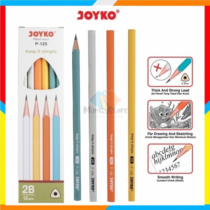 

Pensil Pencil Joyko P-125 2B harga 1Pack / 12Pcs