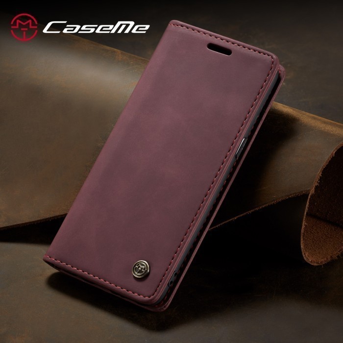 New[Promo] Vivo y12 y15 y17 Flip Case Caseme Cover Leather Wallet sarung kulit - coklat tua