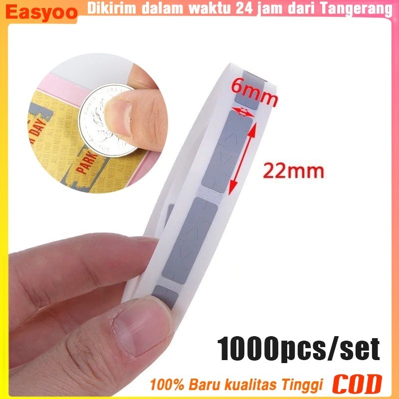 

1000pcs 6X22mm Scratch Off Label Gosok Penutup Sticker Gosok Pin Label Sticker Scratch Stiker