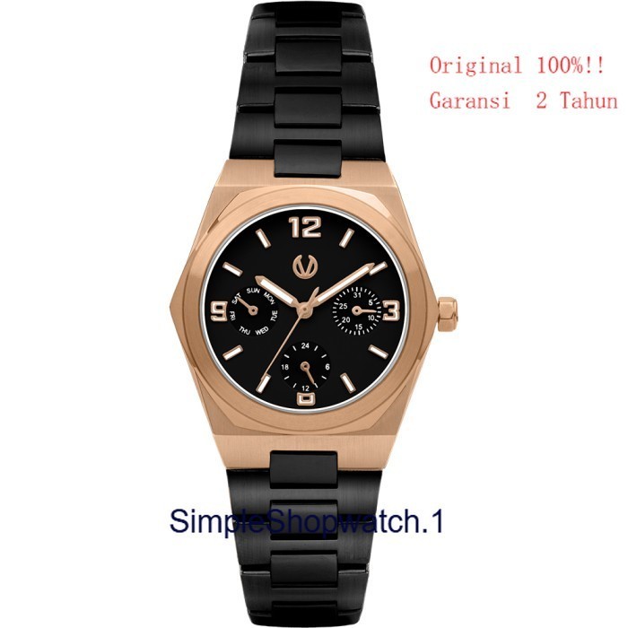 Original 100% Jam Tangan  Wanita Christ Verra CV 922163L-18 BLK Garansi Resmi 2 Tahun