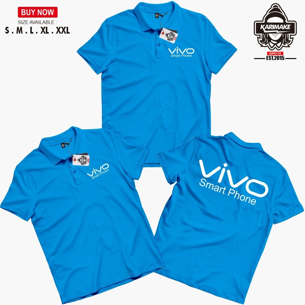 DarjoCloth - Polo Shirt Kaos Polo VIVO SMARTPHONE Logo Kaos Handphone