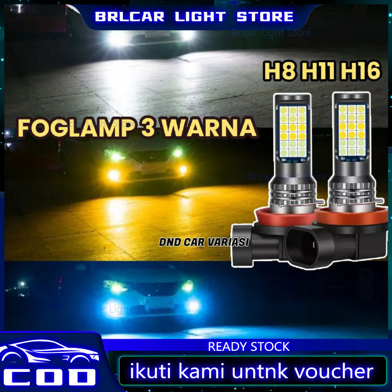 LED FOGLAMP 3 WARNA H8 H11 H16 AVANZA XENIA CALYA SIGRA AGYA AYLA ERTIGA JAZZ BRIO ROCKY RAIZE YARIS
