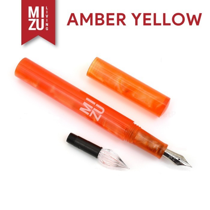 

58FED~ Best Quality MOONMAN N6 2in1 Resin Fountain Pen & Glass Dip Pen Stainless Steel Nib - AMBER YELLOW