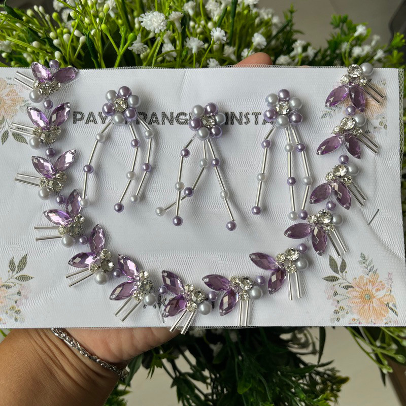 set payet leher dengan tabur juntai