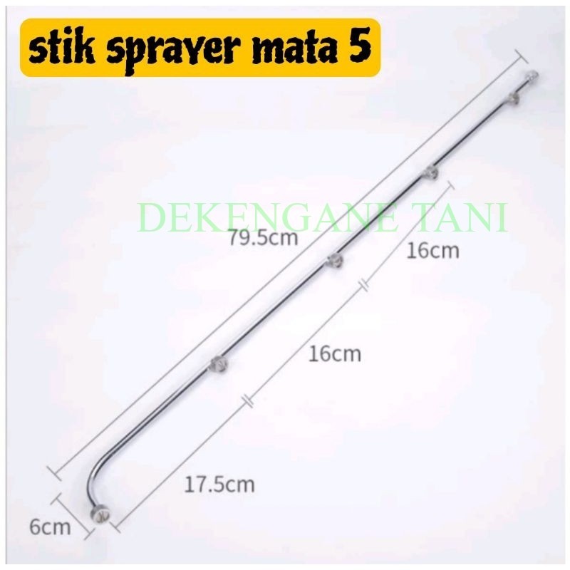 STIK SPRAYER MATA 5 PANJANG 90CM/ Stik / Stick Sprayer Mesin / Elektrik 5 mata / nozel Stainless