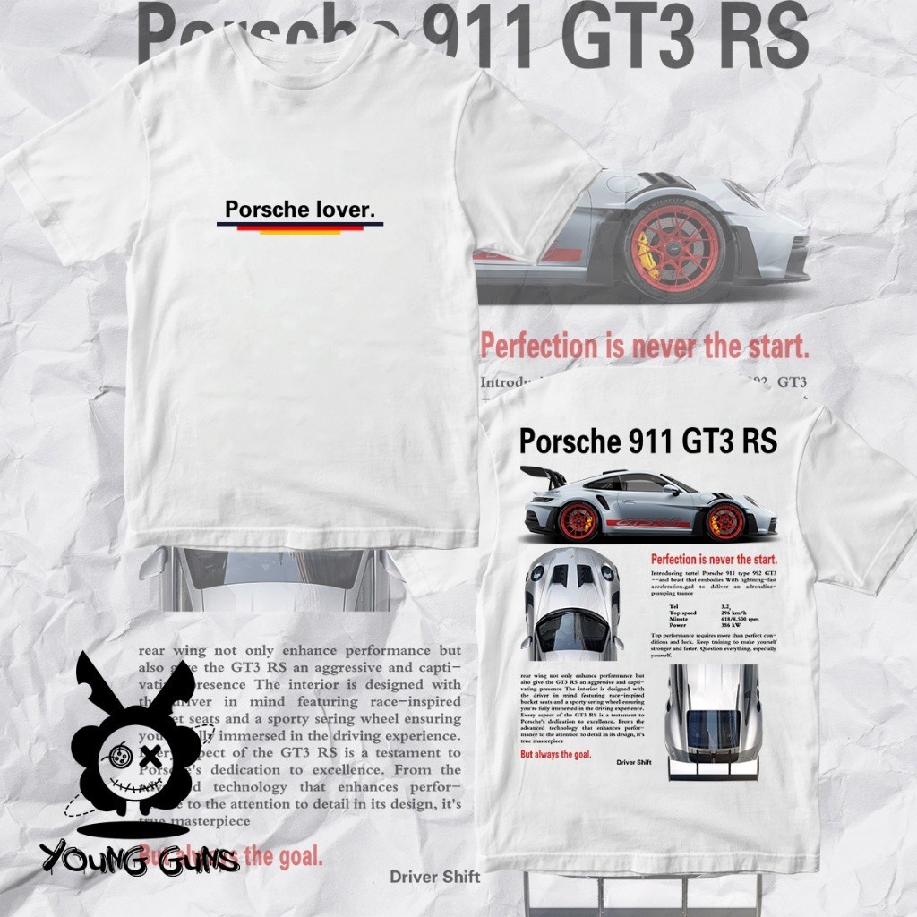 original design PORSCHE 911 GT3 RS SHIRT JDM TEES Classic