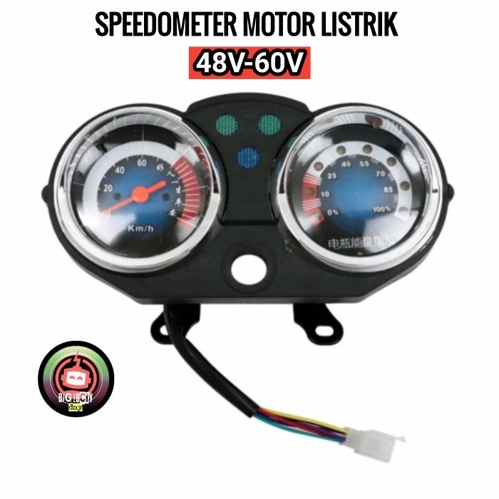 SPEEDOMETER + INDIKATOR BATERAI SEPEDA LISTRIK MOTOR LISTRIK 48V / 60V