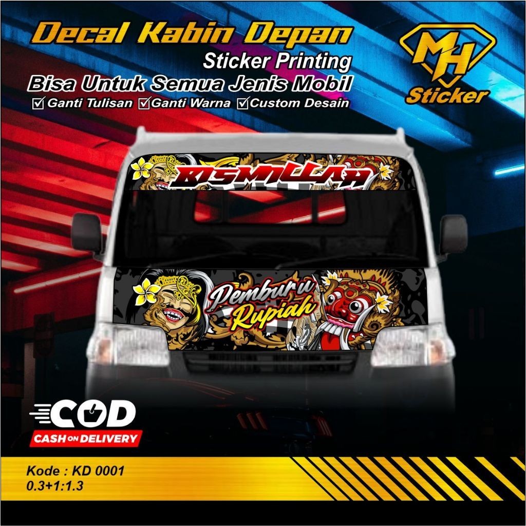 STICKER KABIN DEPAN DAN KACA MOBIL PICKUP CARRY SS FUTURA /KABIN DEPAN DAN KABIN BELAKANG CARRY SS F