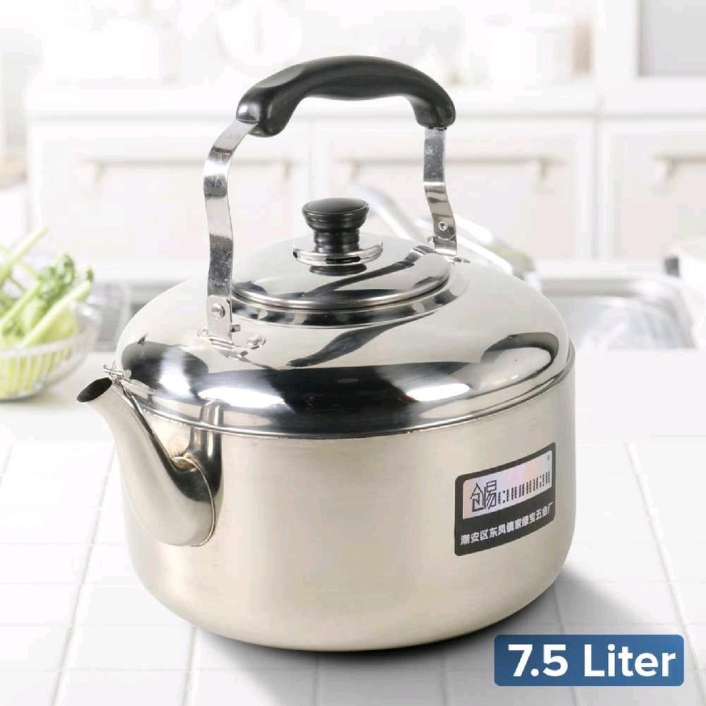 Teko Siul Stainless Steel Tebal Water Whistle Kettle Ukuran 5 Liter dengan Gagang Anti Panas