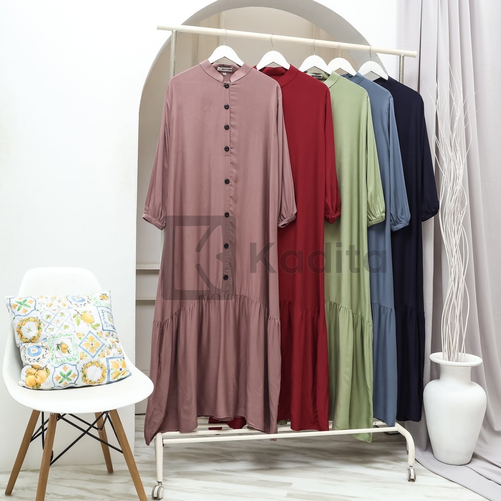 Gamis Lebaran 2025 Model Gamis Terbaru Mewah Kekinian Gamis Elegan Simple Bahan Premium Dress Remaja