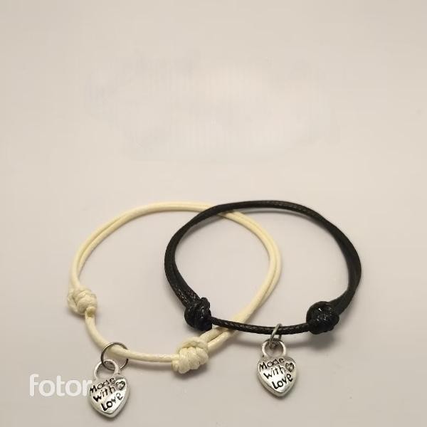 [HSN] Gelang Couple Liontin Love Handmade Hitam&Cream Korea Bracelets