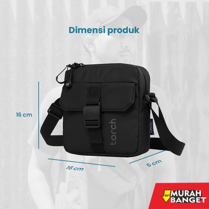 tas selempang pria kekinian Torch Haseong - Sling Bag Mini Pouch Pria Wanita Anti Air Tas Selempang 