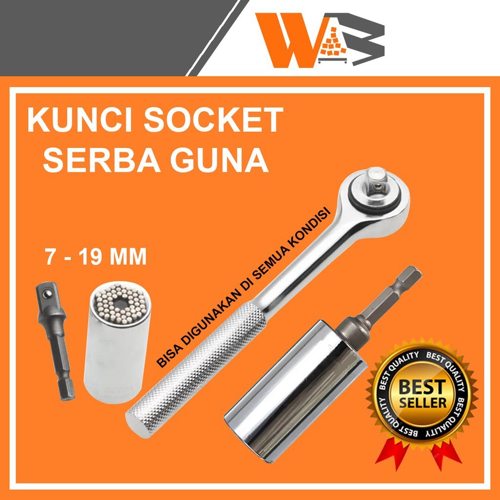 Kunci Set Pas Kunci Socket Wrench Set Reparasi Mobil Motor Kunci Socket Serbaguna