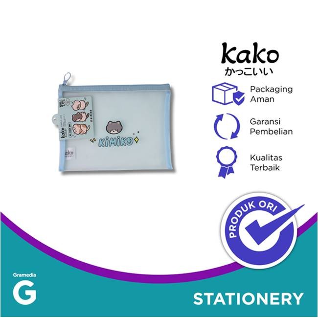 

KAKO KIMIKO CAT ZIPPER POCKET MESH A5 PINK