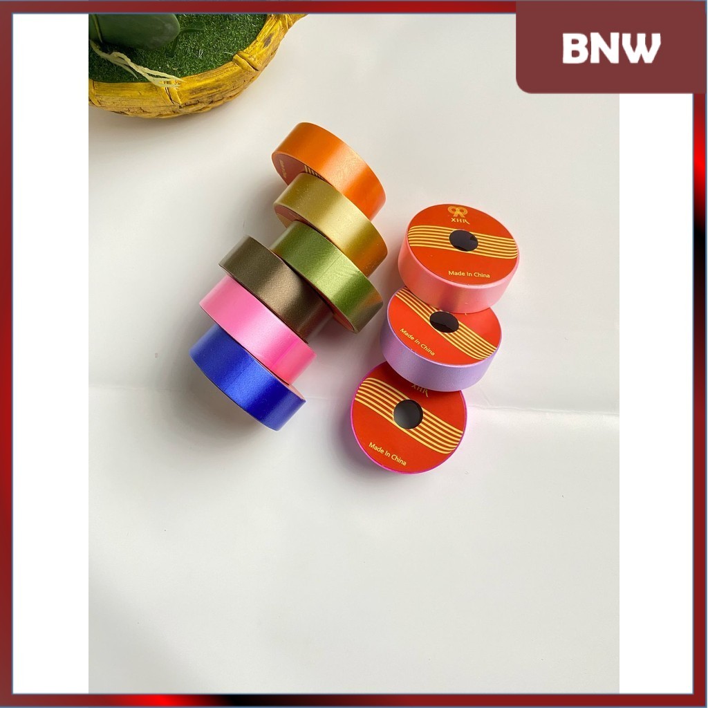 

BNW - Pita Kado Plastik POLOS 2cm / 4cm Pita Jepang Kertas 14 Meter Dekorasi