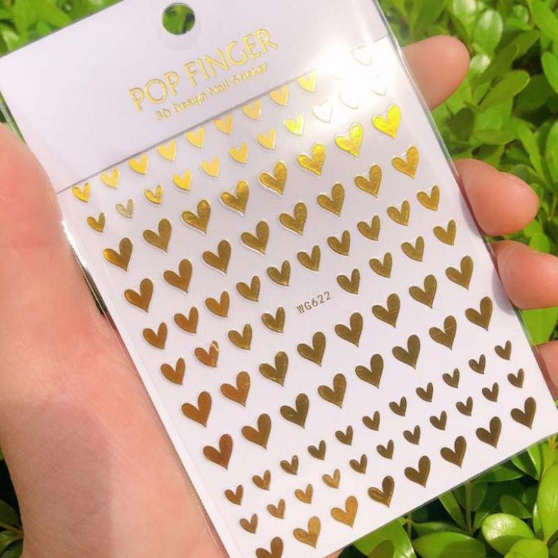 

1pc Heart Scrapbooking Stickers 3D Star Self-Adhesive Holographic Laser Nail Art Supplies for Women and Girls DIY Nails Phone