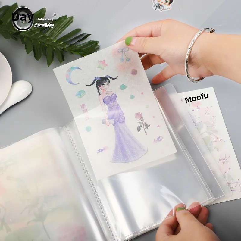 

A6 Transparent Mini Office File Folder With Logo Printing Option A6 Handbook Classification Storage Bag Office Ticket Document H