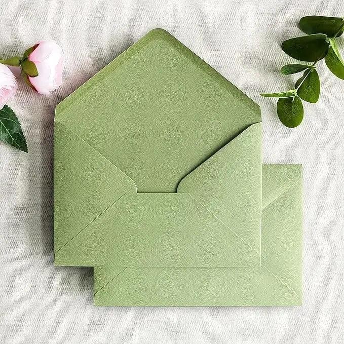 

50pcs Envelope Western Style Green/Black Postcard 133x183mm Envelopes for Wedding Invitations Business Stationery Gift Packing