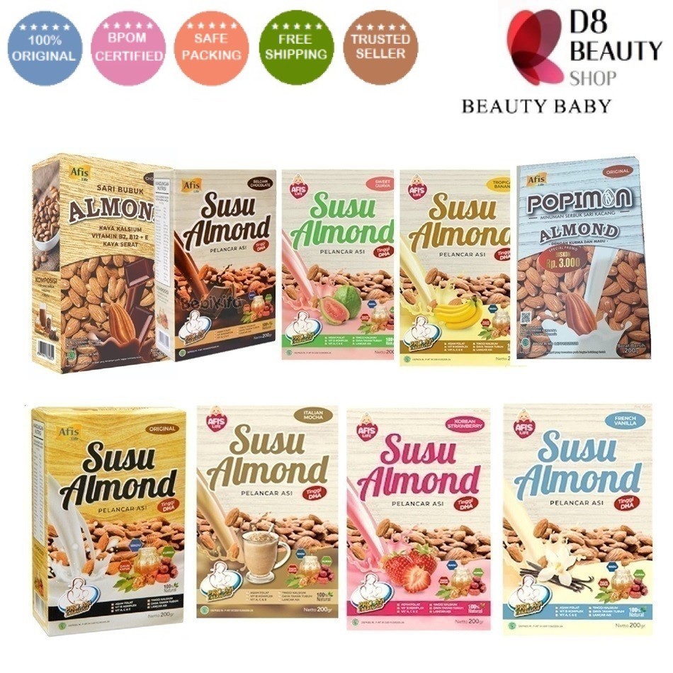 AFIS LIFE POPIMON BOOSTER SUSU / SARI BUBUK ALMOND PELANCAR ASI BOOSTER 200 GR KEDELAI DAUN KATUK RO