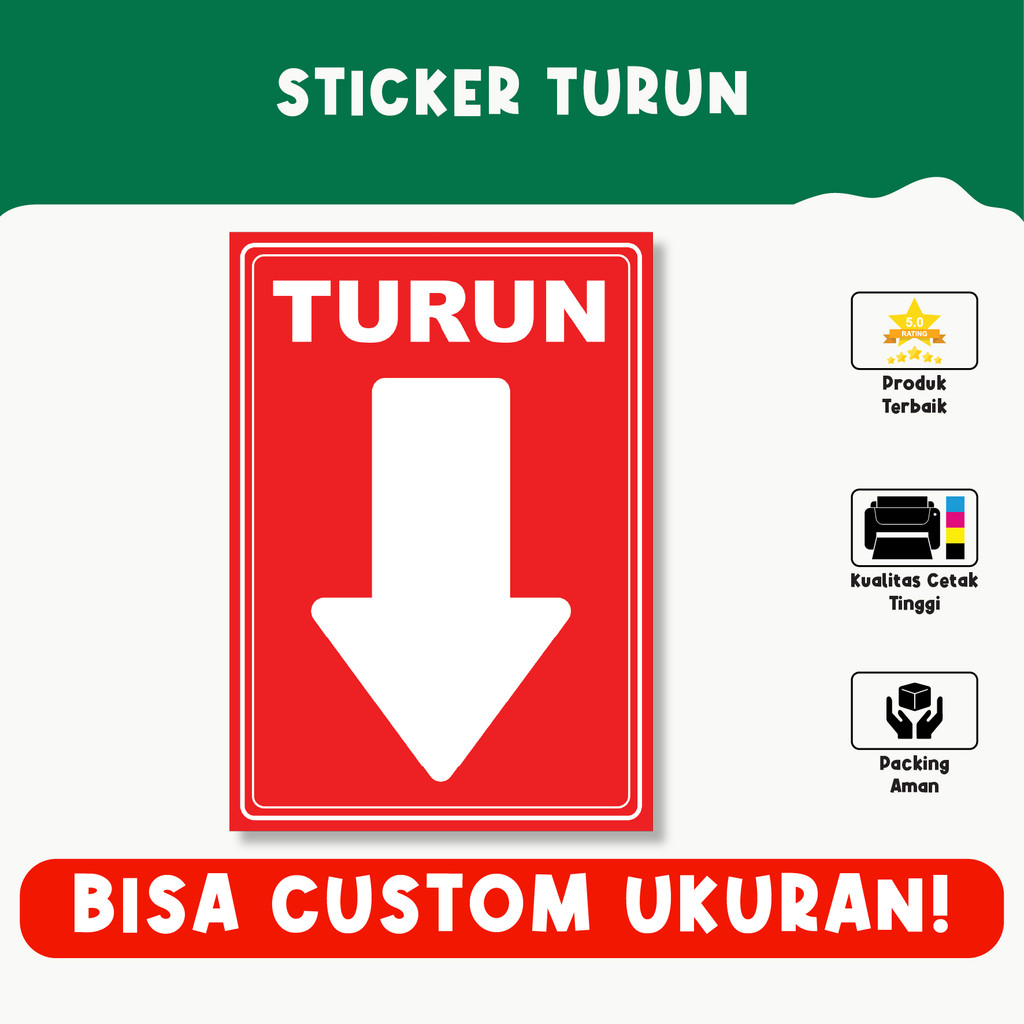 

Sticker Naik Turun – Petunjuk Arah, Bisa Custom Ukuran