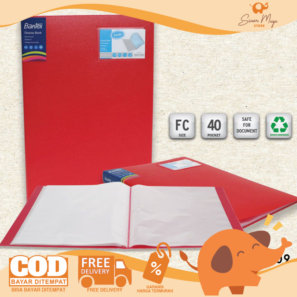 

Bantex Display Book F4 40 Pockets / Document Keeper Ukuran Folio