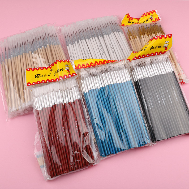 

100Pcs/Set Fine Hand-painted Thin Hook Line Pen Multicolor Baton Drawing Art Pen Paint Brush Art Supplies Nylon Brush Special