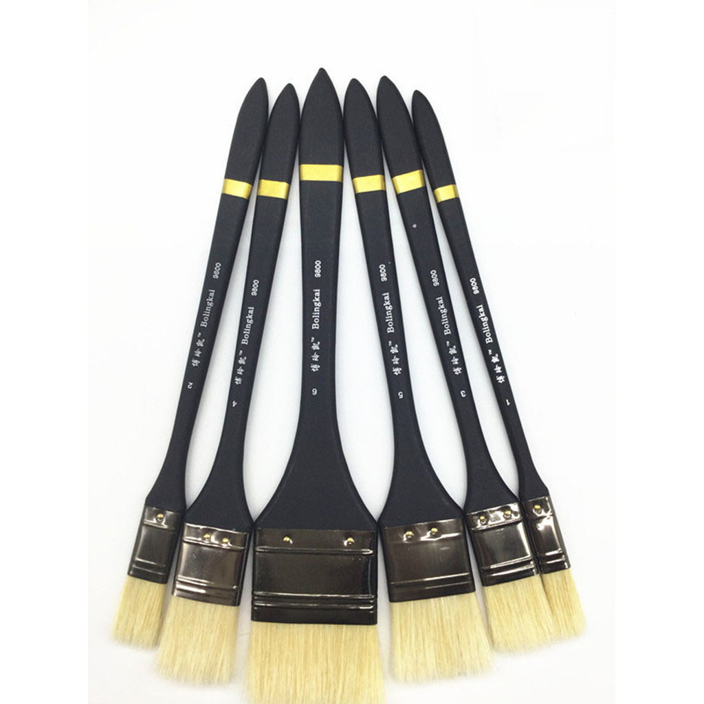 

6pcs/Set,High Quality bristle brush painting flat brush acrylic brush Shading brush Set Drawing Art Supplies free shipping