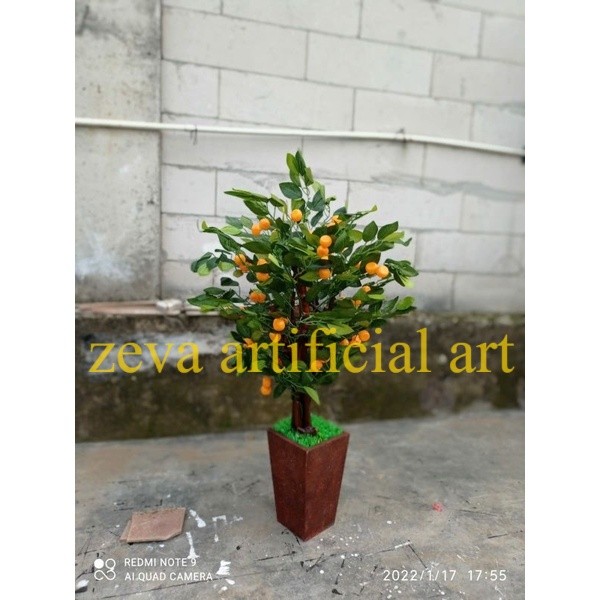 POHON JERUK/POHON PLASTIK/POHON HIAS/BUNGA ARTIFICIAL/TINGGI 1 METER/BUNGA PLASTIK