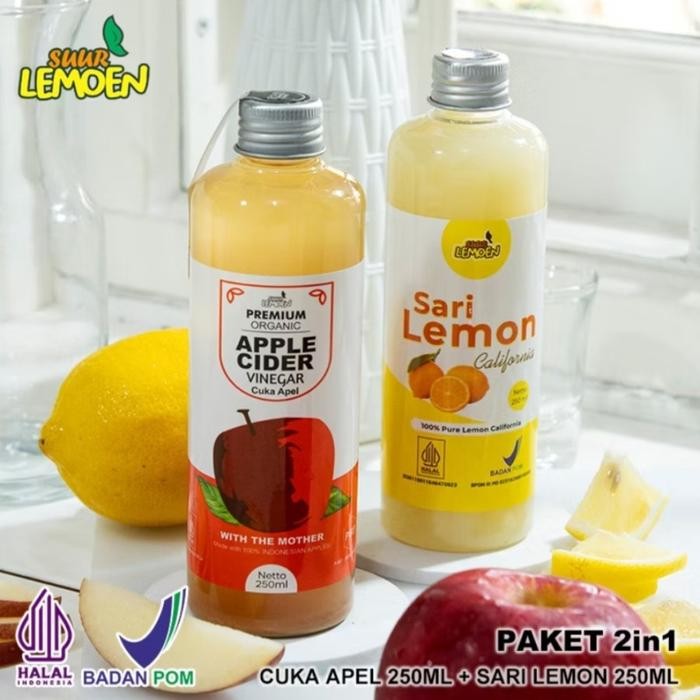 

SUUR LEMOEN BPOM Paket Cuka Apel 250 ml dan Sari Lemon 250 ml