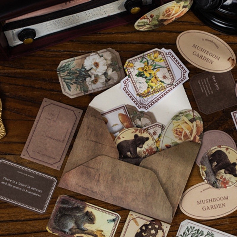 

40pcsset label Klasik Motif Kartun Untuk Dekorasi Diaryscrapbook DIY