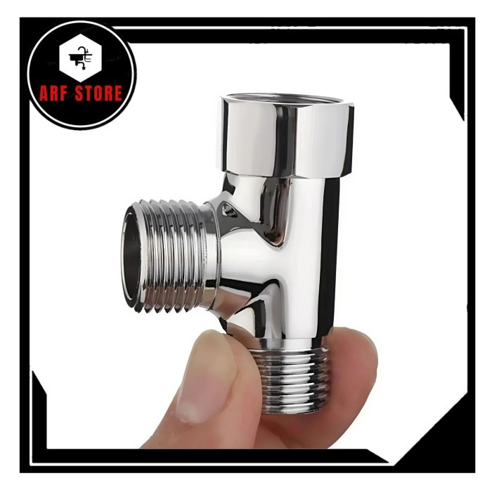 T Cabang Stop Kran Kloset Sok Luar Dalam 1/2 Inch Bahan Stainless