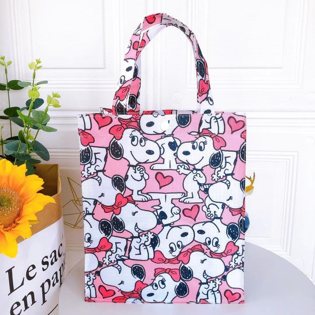 Snoopy's new cartoon portable lunch box bag lunch bag cute hand bag water bottle bag storage bag