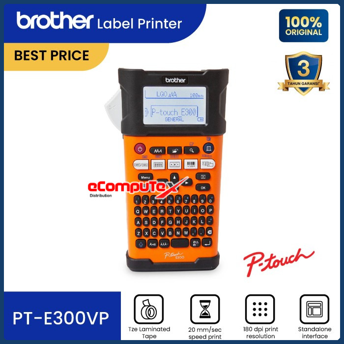 

PRINTER LABEL BROTHER PT-E300VP / PT E300VP - ORIGINAL GARANSI RESMI