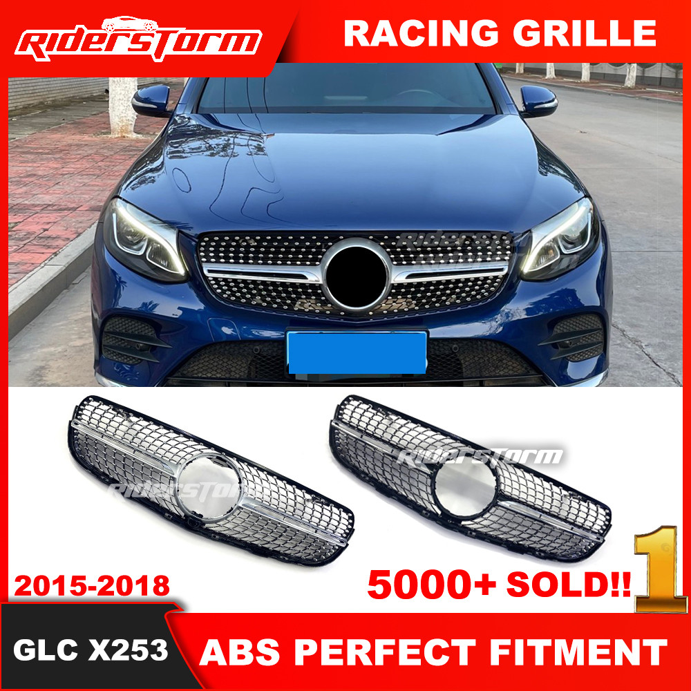 front bumper Diamond Grille for GLC X253 2016-2019 GLC43 GLC200 GLC250 GLC300 GLC450 X253 Panamercia