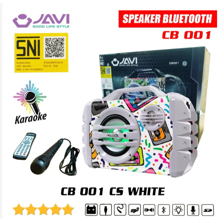Speaker Bluetooh JAVI CB001 + Mic/Remote Speaker Karaoke Speaker Aktif Speaker JUMBO Speaker Besar S