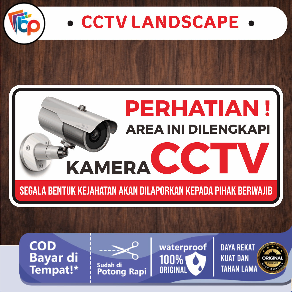 

Stiker CCTV Stiker Anti Maling - Pelindung Rumah Vynil Laminasi Glossy