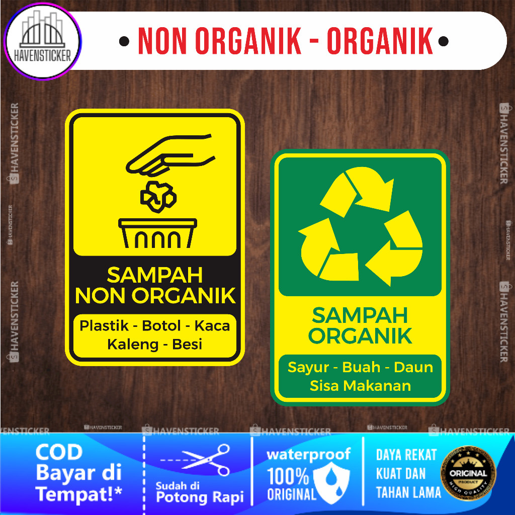 

Stiker Sampah Non Organik - Organik Laminasi Kilat