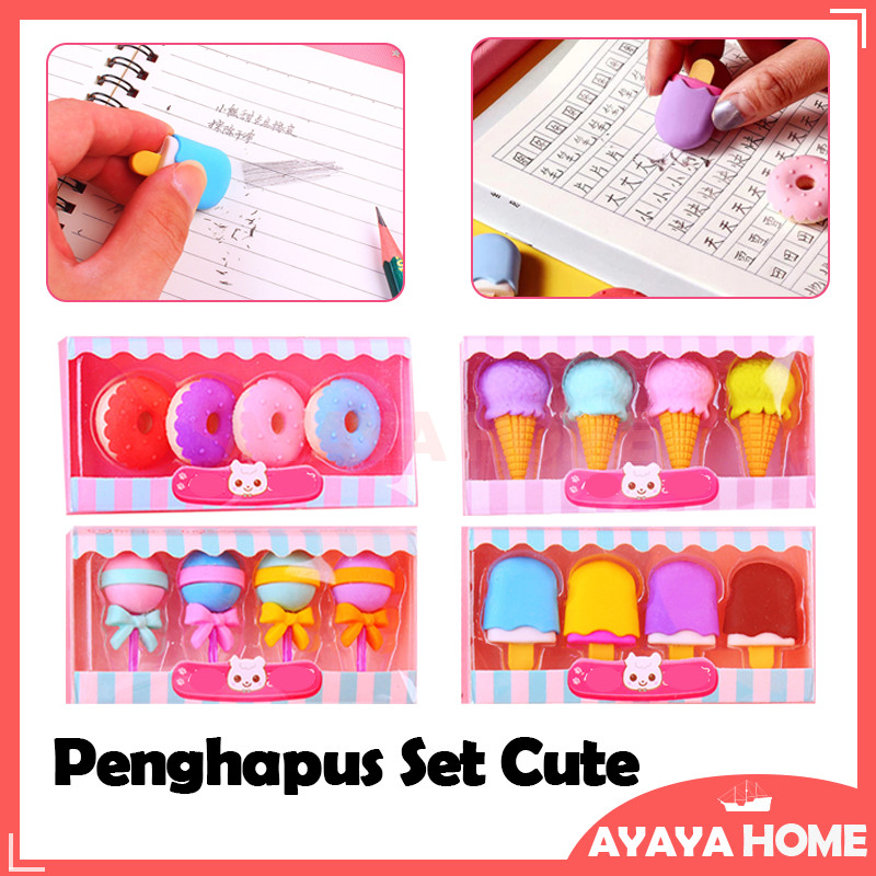 

Penghapus Pensil Model Ice Cream Donat Lolipop/Penghapus Set Cute/Penghapus Pensil Karakter Lucu